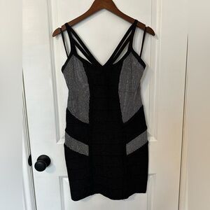 Bebe Addiction Split Straps Bandage Bodycon size Large